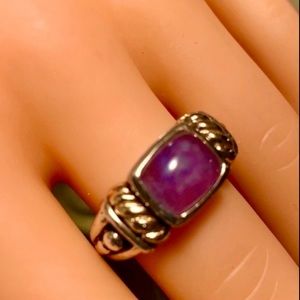 Blue Chalcedony & 14KT Yellow Gold & Sterling Silver Ring